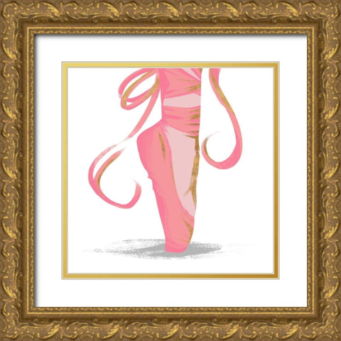 Ballet Point Shoe with Gold Accents Gold Ornate Wood Framed Art Print with Double Matting by SD Graphics Studio