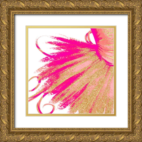 Bright Gold Ballet II Gold Ornate Wood Framed Art Print with Double Matting by SD Graphics Studio
