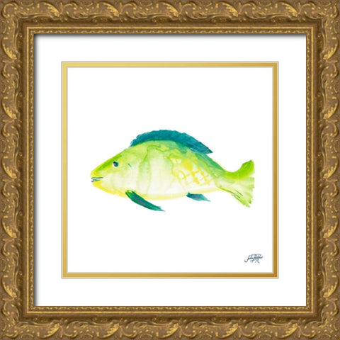 Fish II Gold Ornate Wood Framed Art Print with Double Matting by DeRice, Julie