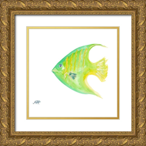 Fish III Gold Ornate Wood Framed Art Print with Double Matting by DeRice, Julie