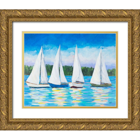 Great Sails I Gold Ornate Wood Framed Art Print with Double Matting by DeRice, Julie
