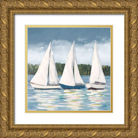 Soft Sail I Gold Ornate Wood Framed Art Print with Double Matting by DeRice, Julie