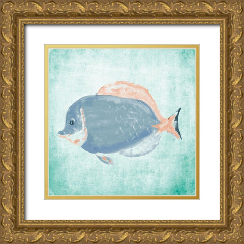 Fish In The Sea I Gold Ornate Wood Framed Art Print with Double Matting by DeRice, Julie