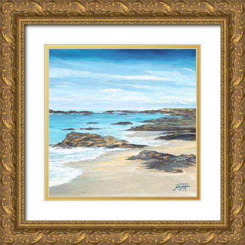 Rocky Shore II Gold Ornate Wood Framed Art Print with Double Matting by DeRice, Julie