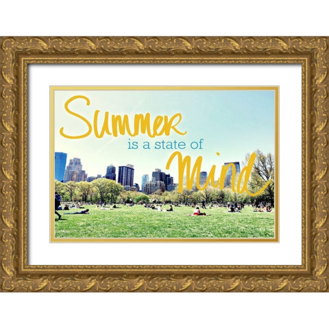 Summer Is A State Of Mind Gold Ornate Wood Framed Art Print with Double Matting by Acosta