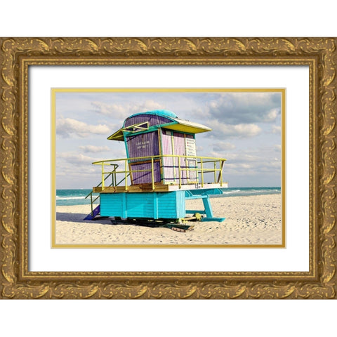 12th Street Lifeguard Gold Ornate Wood Framed Art Print with Double Matting by Lake, Shelley