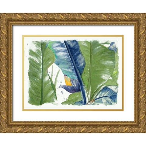Fresh Banana Plantain Vibrant Gold Ornate Wood Framed Art Print with Double Matting by Pinto, Patricia