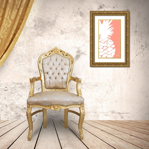 Modern Pineapple II Gold Ornate Wood Framed Art Print with Double Matting by DeRice, Julie