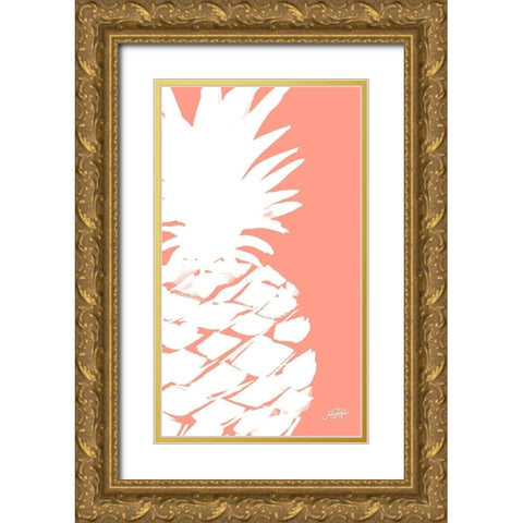 Modern Pineapple II Gold Ornate Wood Framed Art Print with Double Matting by DeRice, Julie