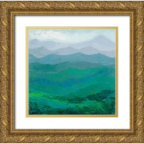 Blue Ridge Spring Gold Ornate Wood Framed Art Print with Double Matting by Coolick, Ann Marie