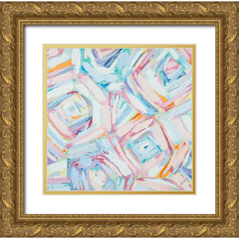 Brilliant Rose Garden Gold Ornate Wood Framed Art Print with Double Matting by Coolick, Ann Marie