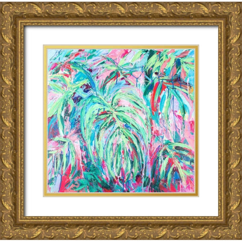 Tropical Garden Gold Ornate Wood Framed Art Print with Double Matting by Coolick, Ann Marie