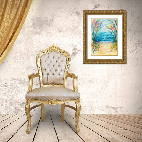 Path To The Water Gold Ornate Wood Framed Art Print with Double Matting by Coolick, Ann Marie