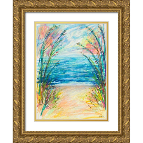 Path To The Water Gold Ornate Wood Framed Art Print with Double Matting by Coolick, Ann Marie