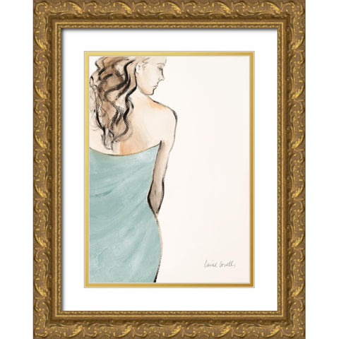 Contemplative Woman I Gold Ornate Wood Framed Art Print with Double Matting by Loreth, Lanie