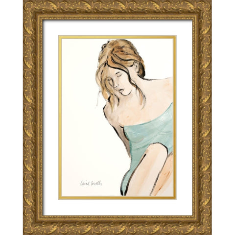 Contemplative Woman II Gold Ornate Wood Framed Art Print with Double Matting by Loreth, Lanie