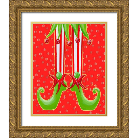 More Elfin Around Gold Ornate Wood Framed Art Print with Double Matting by Ritter, Gina