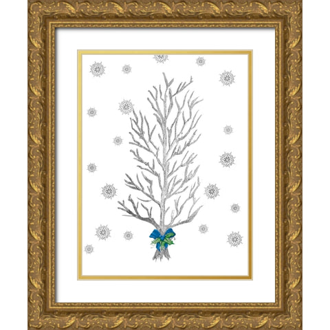 Winter Tree Gold Ornate Wood Framed Art Print with Double Matting by Ritter, Gina