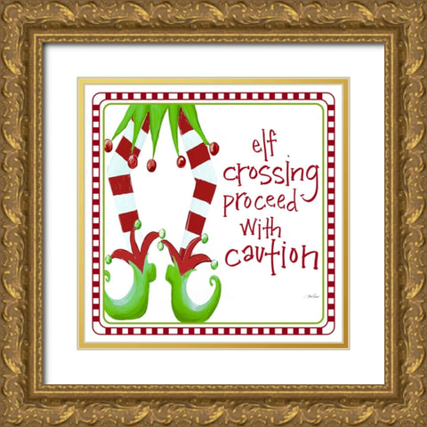 Elf Crossing Gold Ornate Wood Framed Art Print with Double Matting by Ritter, Gina
