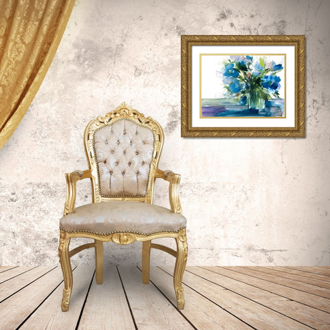 Blue Haven I Gold Ornate Wood Framed Art Print with Double Matting by Loreth, Lanie