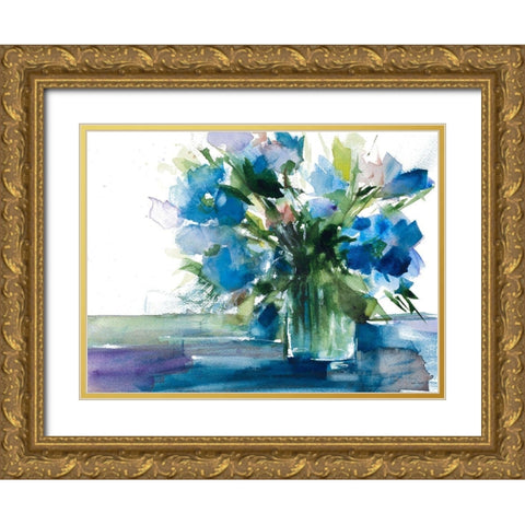 Blue Haven I Gold Ornate Wood Framed Art Print with Double Matting by Loreth, Lanie