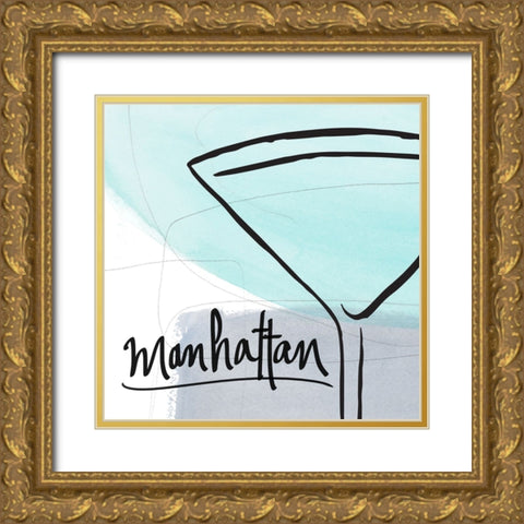 Manhattan Abstract Gold Ornate Wood Framed Art Print with Double Matting by Loreth, Lanie