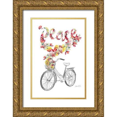 Love and Peace II Gold Ornate Wood Framed Art Print with Double Matting by Loreth, Lanie