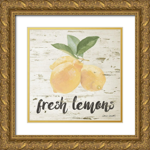 Fresh Lemons Gold Ornate Wood Framed Art Print with Double Matting by Loreth, Lanie