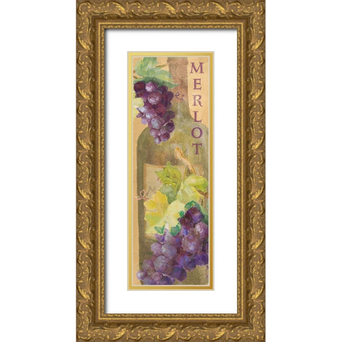 Merlot Gold Ornate Wood Framed Art Print with Double Matting by Loreth, Lanie