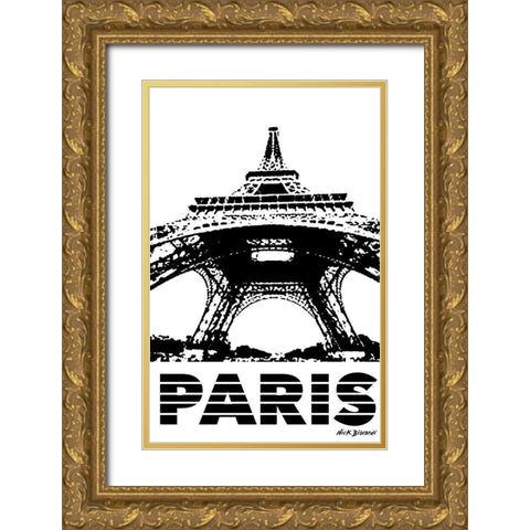 Modern Paris I Gold Ornate Wood Framed Art Print with Double Matting by Biscardi, Nicholas