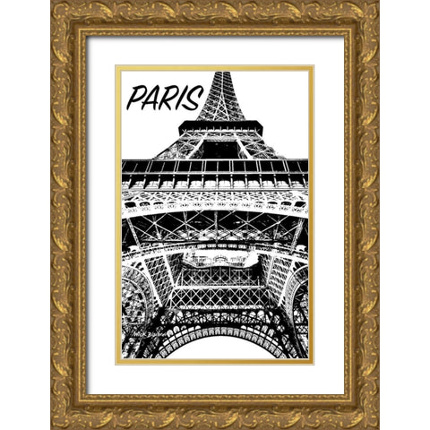 Modern Paris IV Gold Ornate Wood Framed Art Print with Double Matting by Biscardi, Nicholas