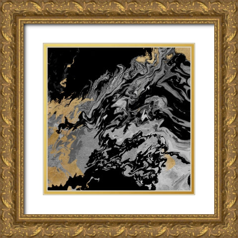 Touch of Gold Gold Ornate Wood Framed Art Print with Double Matting by Mercado, M.