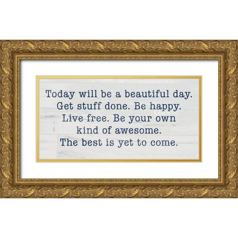 A Beautiful Day Gold Ornate Wood Framed Art Print with Double Matting by SD Graphics Studio