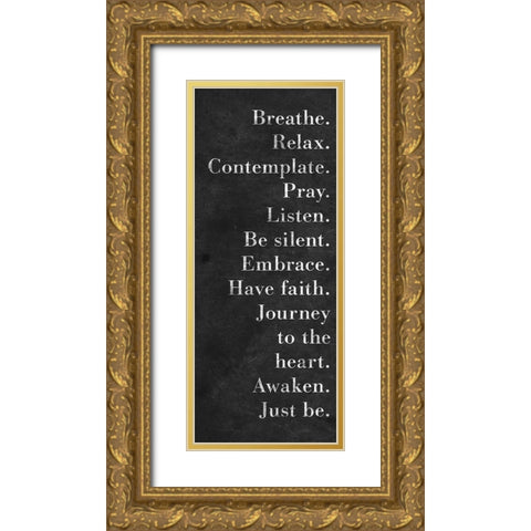 Just Be Gold Ornate Wood Framed Art Print with Double Matting by SD Graphics Studio