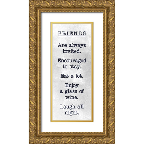FRIENDS Gold Ornate Wood Framed Art Print with Double Matting by SD Graphics Studio