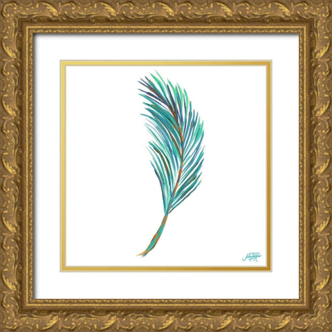Punchy Palm Leaves I Gold Ornate Wood Framed Art Print with Double Matting by DeRice, Julie