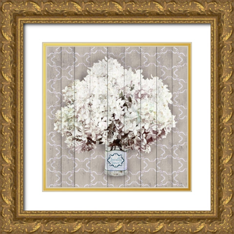 Hydrangia I Gold Ornate Wood Framed Art Print with Double Matting by Metz, Andi