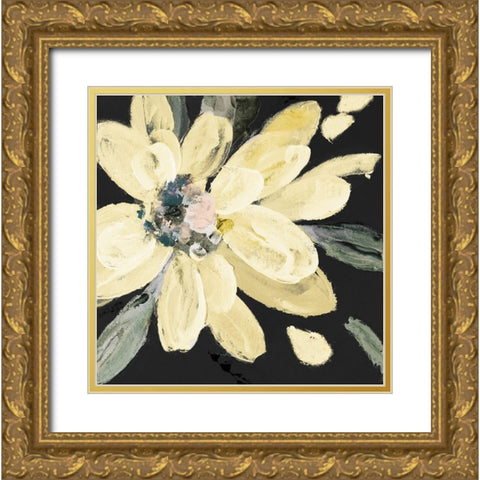 Yellow Blooms I Gold Ornate Wood Framed Art Print with Double Matting by Loreth, Lanie