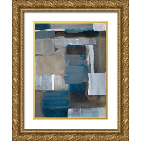 Blue Taupe Light II Gold Ornate Wood Framed Art Print with Double Matting by Loreth, Lanie
