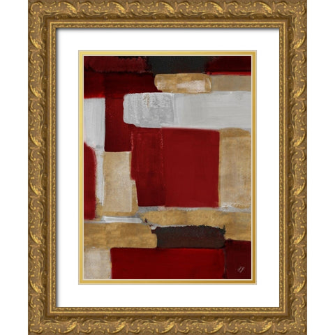Red and Gold Light I Gold Ornate Wood Framed Art Print with Double Matting by Loreth, Lanie