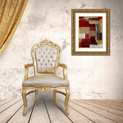 Red and Gold Light II Gold Ornate Wood Framed Art Print with Double Matting by Loreth, Lanie