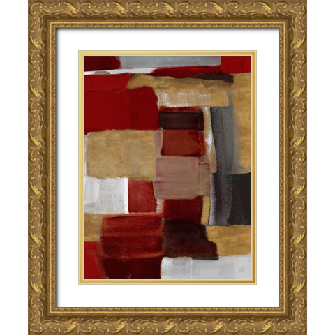 Red and Gold Light II Gold Ornate Wood Framed Art Print with Double Matting by Loreth, Lanie