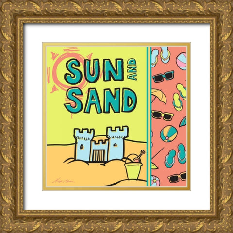 Pop Coastal IV Gold Ornate Wood Framed Art Print with Double Matting by Edwins, Hugo