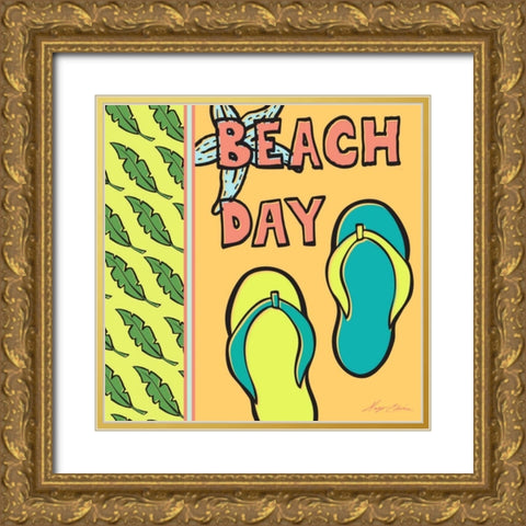 Pop Coastal II Gold Ornate Wood Framed Art Print with Double Matting by Edwins, Hugo