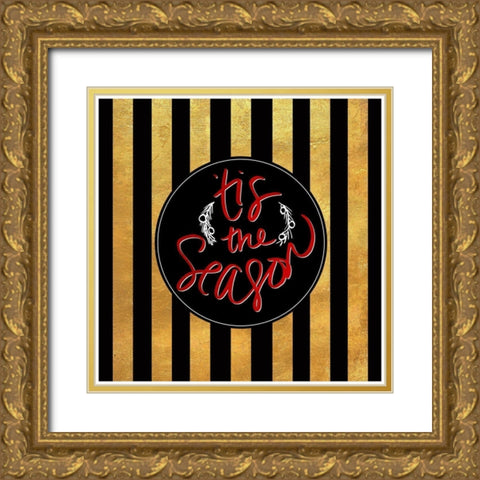 Christmas Gold III	 Gold Ornate Wood Framed Art Print with Double Matting by SD Graphics Studio