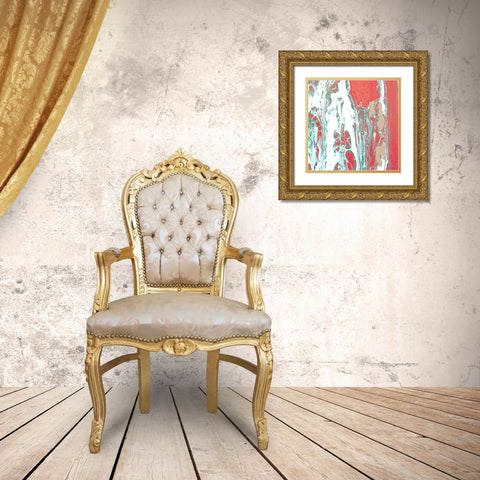 Elemental Flow Gold Ornate Wood Framed Art Print with Double Matting by Edwins, Hugo
