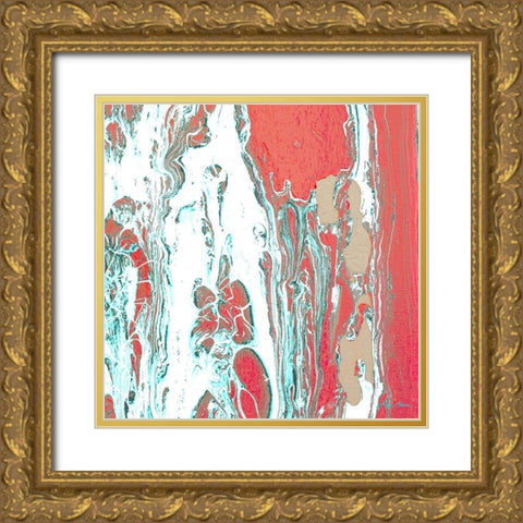 Elemental Flow Gold Ornate Wood Framed Art Print with Double Matting by Edwins, Hugo