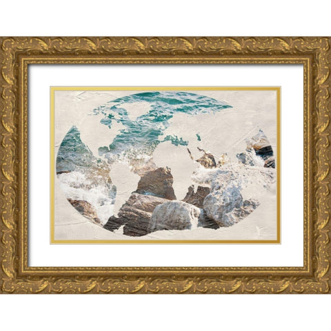 Coastal Circle Gold Ornate Wood Framed Art Print with Double Matting by Wilson, Kali