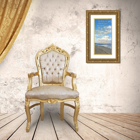 Dwell in the House of the Lord Gold Ornate Wood Framed Art Print with Double Matting by Wilson, Kali