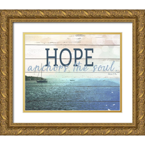 Hope Anchors The Soul Gold Ornate Wood Framed Art Print with Double Matting by Wilson, Kali